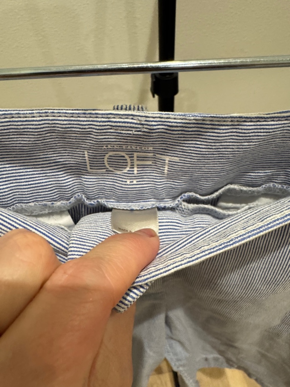 LOFT Light Blue Cotton Bermuda Shorts - Picture 2 of 7